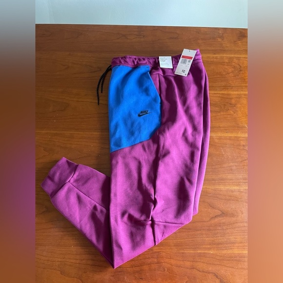 Nike Other - New Nike Tech Fleece Pants Joggers Maroon Blue Slim Fit Mens Large [CU4495 610]